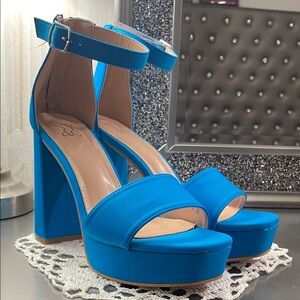 NYC Vibrant Blue Platform Sandals